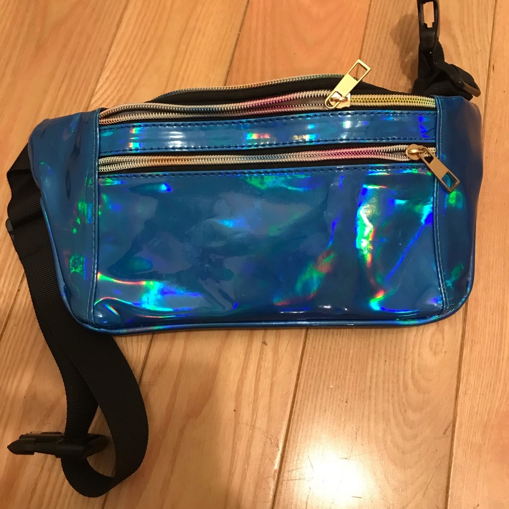 Iridescent fun blue fanny pack!